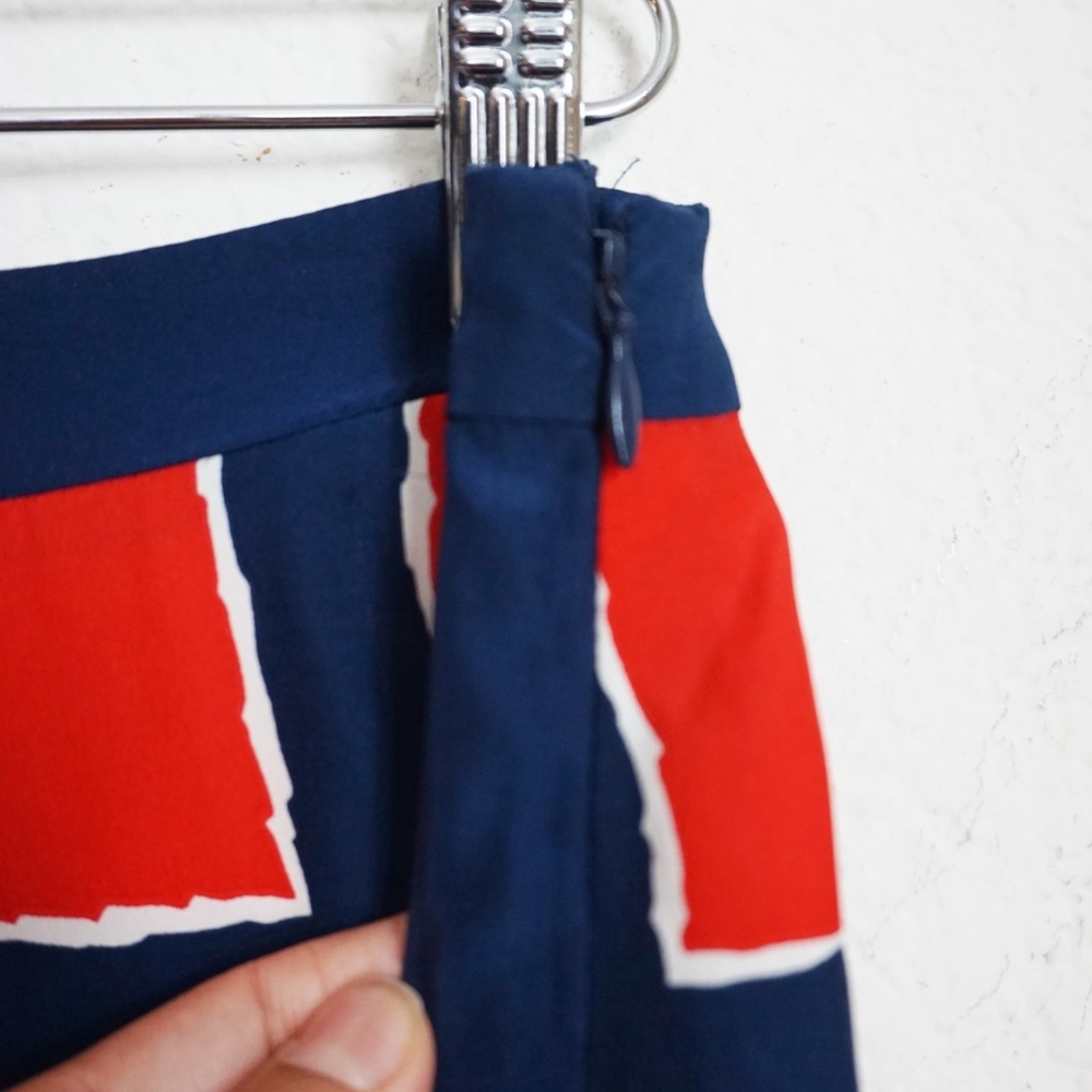 Alice & trixie red blue print silk mini skirt - Picture 2 of 4